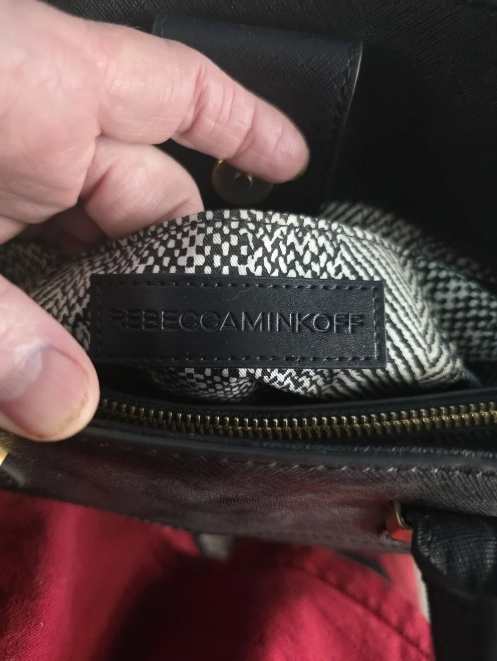 New Rebecca Minkoff Black Studded Satchel Handbag with Gold Accents